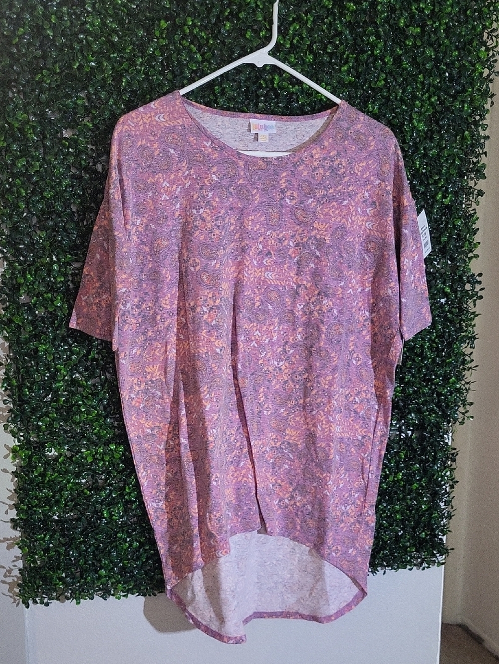 LuLaRoe Floral Paisley High-Low Tee - Pink Lavender